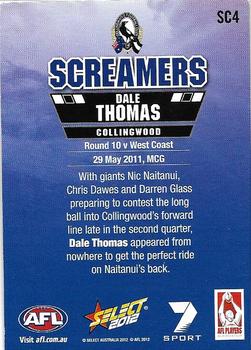 2012 Select AFL Champions - Screamers #SC4 Dale Thomas Back
